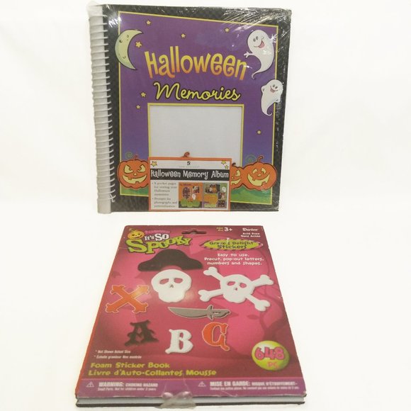 Halloween Memory Album and Foam Sticker Book Lot - Picture 1 of 9